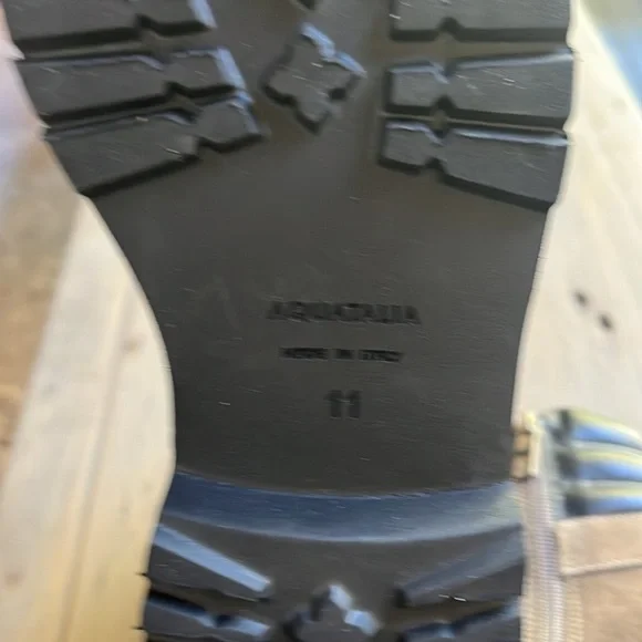 Aquatalia Mayra Weatherproof Lace Up Suede Ankle Lug Lace Up Moto Boots Size 11 - Picture 10 of 13